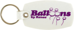 Promotional Key Chains: White Dog Tag Shaped Key Tags
